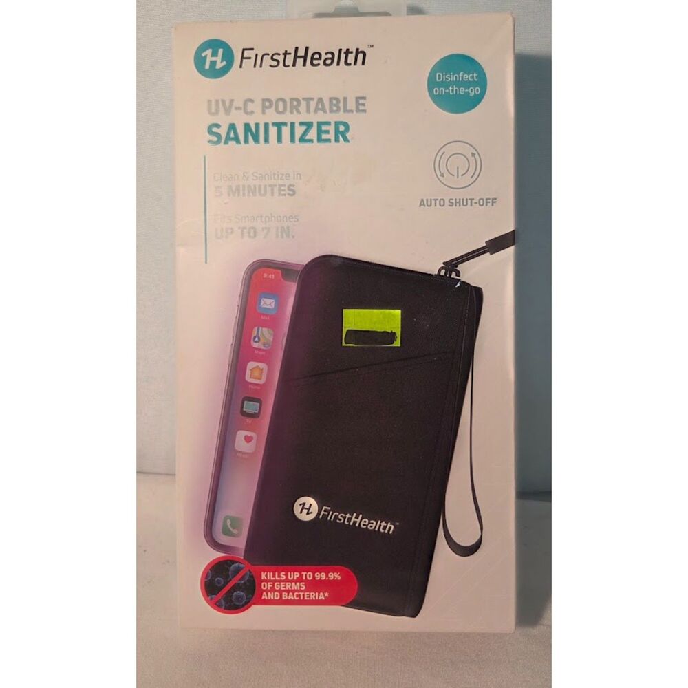 FirstHealth UV-C Portable Sanitizer Phone Case Travel Pouch New
